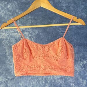 Frenchi Bralette Orange Sherbert Lace Sz S Festival Boho